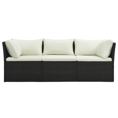 4 pcs garden furniture with brown braided resin cushions