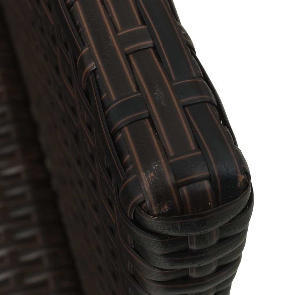 4 pcs garden furniture with brown braided resin cushions