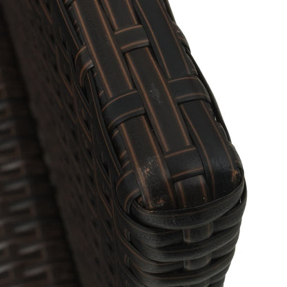4 pcs garden furniture with brown braided resin cushions