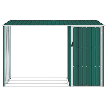 Green garden shed 245x98x159 cm galvanized steel