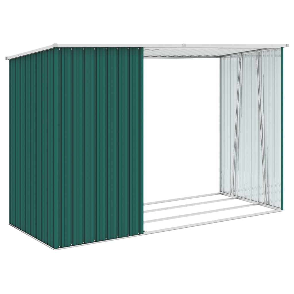 Grüner Gartenschuppen 245x98x159 cm verzinkter Stahl
