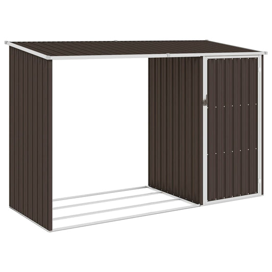 Brown garden shed 245x98x159 cm Galvanized steel