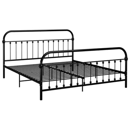 Farmetto letto con testa del letto nero 180x200 cm metallo