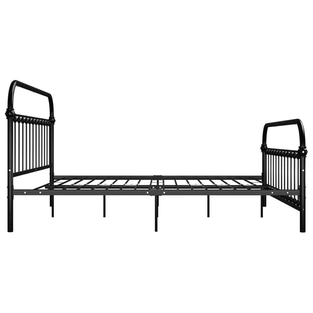 Farmetto letto con testa del letto nero 180x200 cm metallo