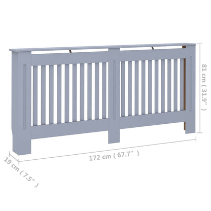 Cache-radiateur Anthracite 172x19x81 cm MDF