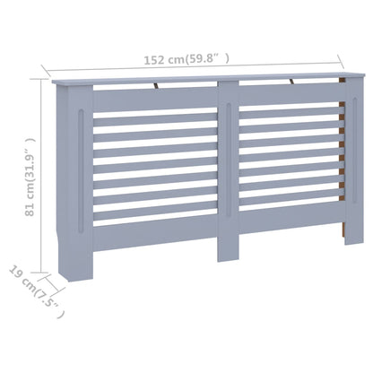 Cache-radiateur Anthracite 152x19x81 cm MDF