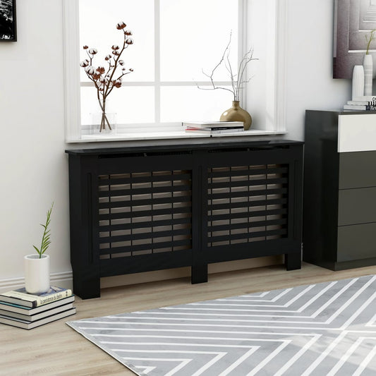 Cache-radiateur Noir 152x19x81 cm MDF