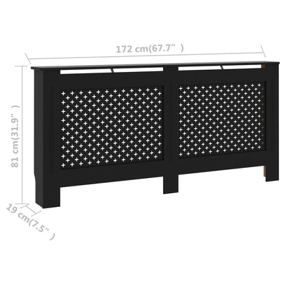 Black Radiator cover 172x19x81 cm MDF