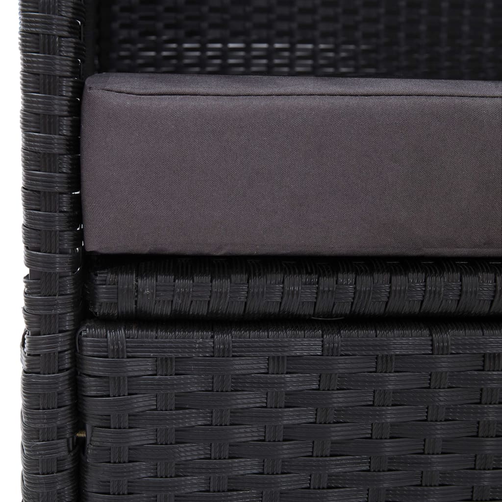 Outdoor bedy bed with black braided resin awning