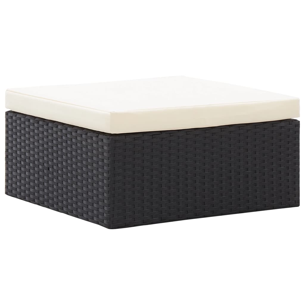 Letto da giardino con tetto in resina intrecciata nera