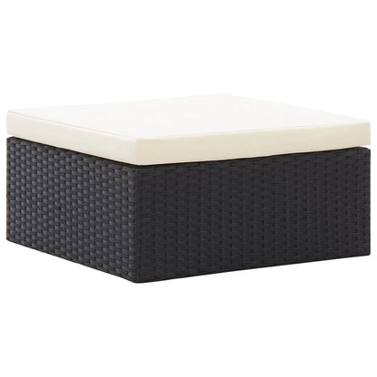 Letto da giardino con tetto in resina intrecciata nera