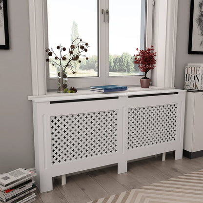 Radiator cache 2 pcs white 152x19x81.5 cm MDF