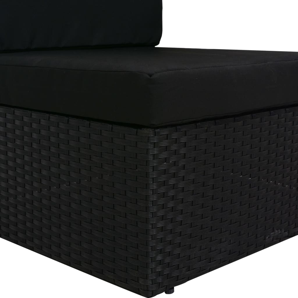 Muebles de jardín 3 pcs resina trenzada negra