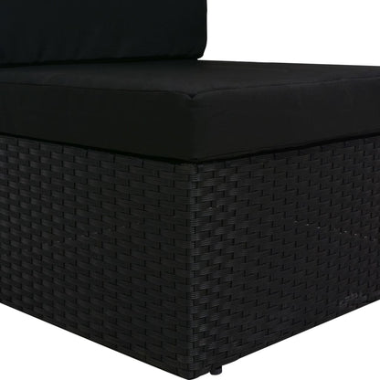 Muebles de jardín 3 pcs resina trenzada negra