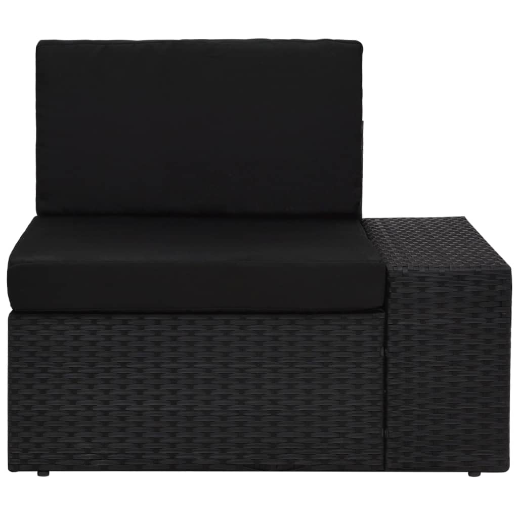 Muebles de jardín 3 pcs resina trenzada negra