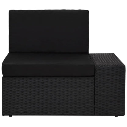 Muebles de jardín 3 pcs resina trenzada negra