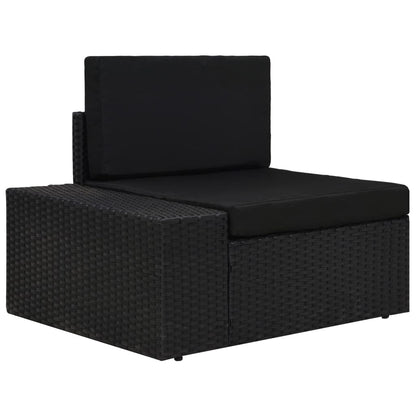 Muebles de jardín 3 pcs resina trenzada negra