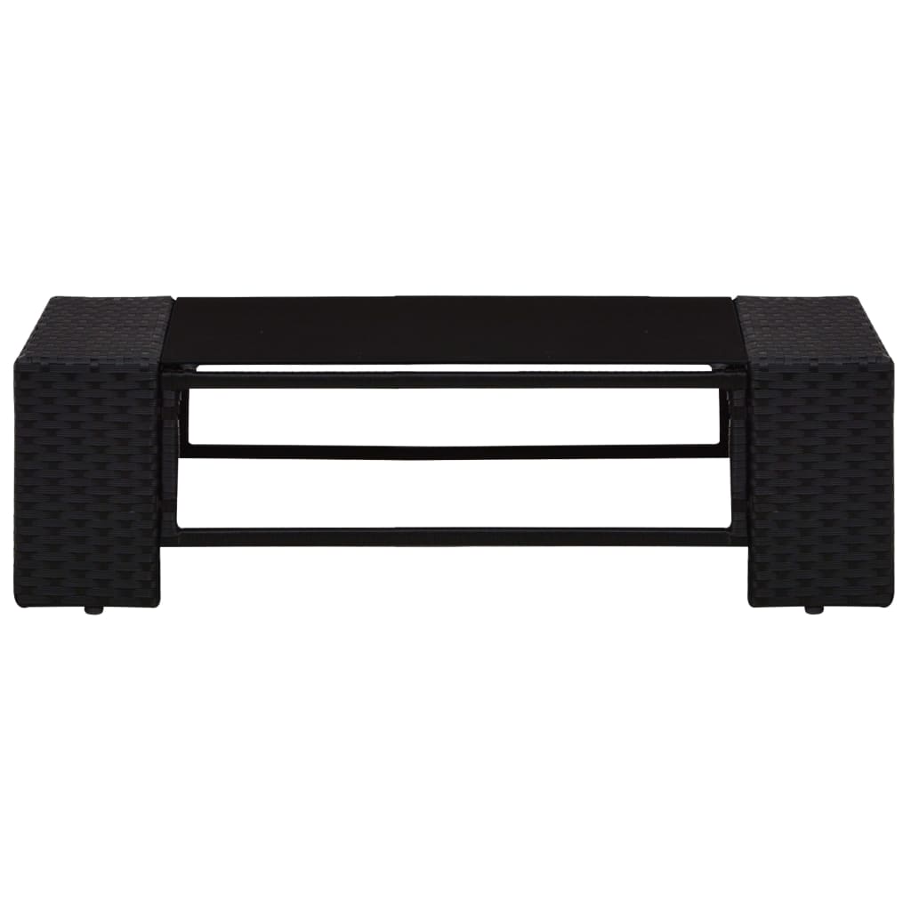 Muebles de jardín 3 pcs resina trenzada negra