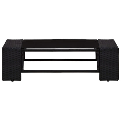 Muebles de jardín 3 pcs resina trenzada negra