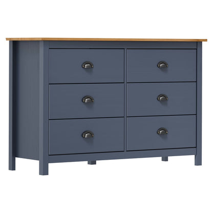 Gray hill buffet 125x40x80 cm solid pine wood