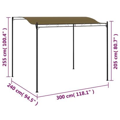 3x2.4 m taupe parasol awning 180 g/m²