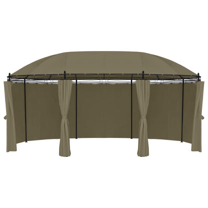 Belvedere with curtains 520x349x255 cm taupe 180 g/m²