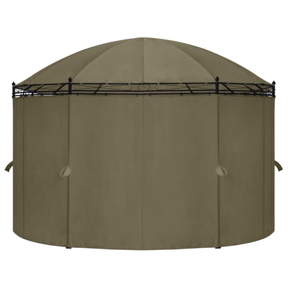 Belvedere with curtains 520x349x255 cm taupe 180 g/m²