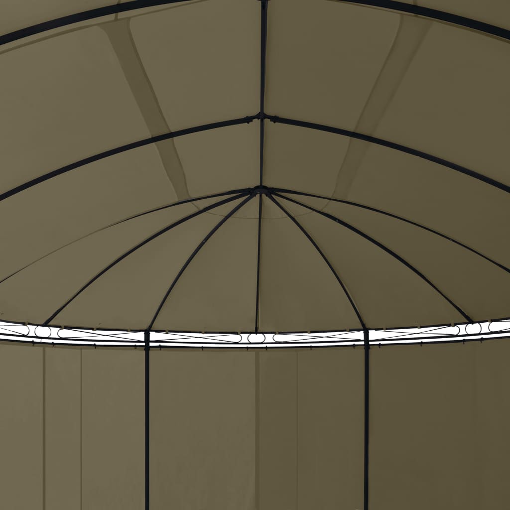 Belvedere with curtains 520x349x255 cm taupe 180 g/m²