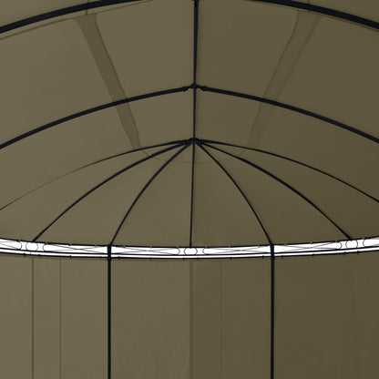 Belvedere with curtains 520x349x255 cm taupe 180 g/m²