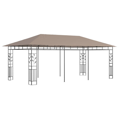 Pergola with mosquito net 6x3x2.73 m taupe 180 g/m²