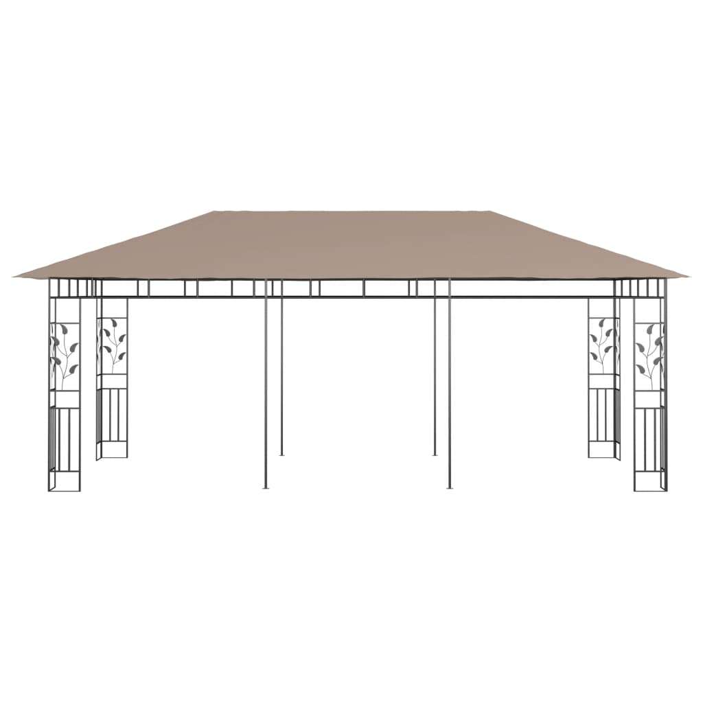 Pergola with mosquito net 6x3x2.73 m taupe 180 g/m²