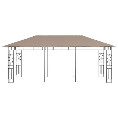 Pergola with mosquito net 6x3x2.73 m taupe 180 g/m²