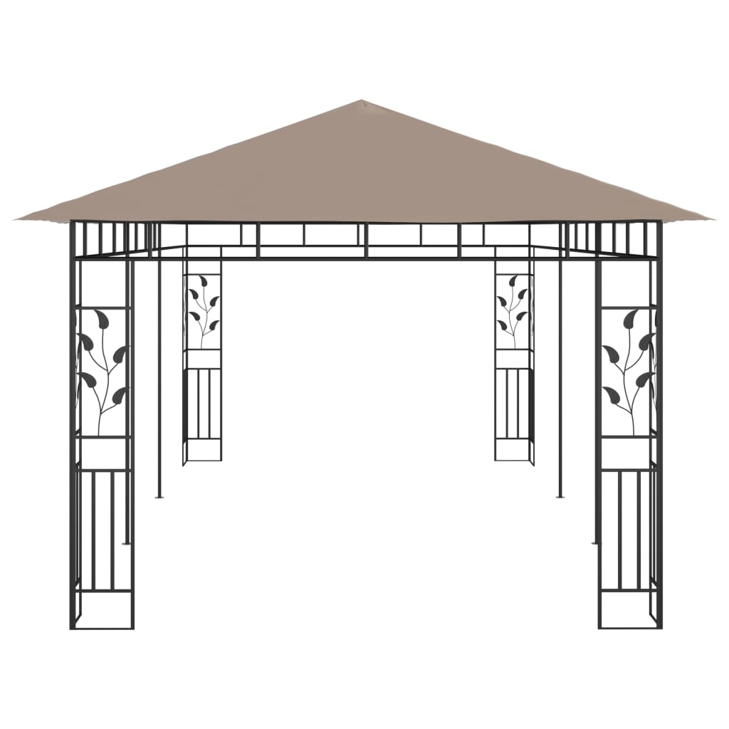 Pergola with mosquito net 6x3x2.73 m taupe 180 g/m²