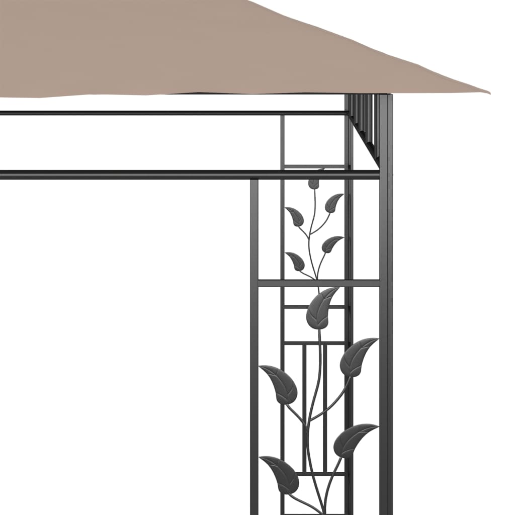 Pergola with mosquito net 6x3x2.73 m taupe 180 g/m²