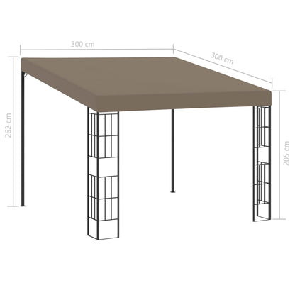 3x3 m taupe fabric wall belvedere