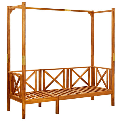 Banco de jardín con toldo de madera de acacia sólida