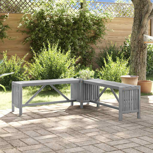 Panchina di giardinaggio e piantatura 117 cm grigio acacia legno