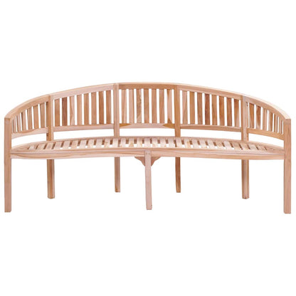 Banco de jardín en forma de plátano 200 cm de madera de teca sólida