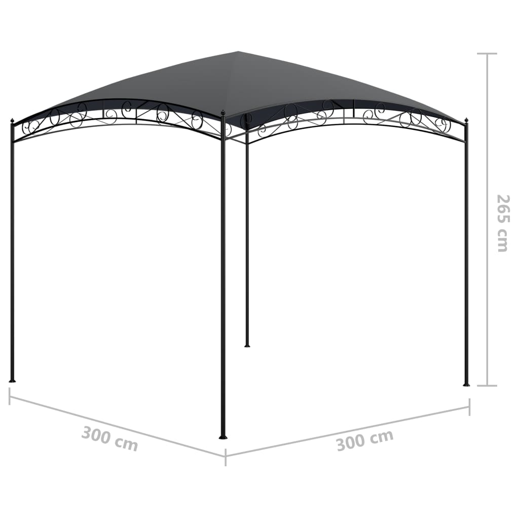 3x3x2.65 m anthracite belvedere 180 g/m²