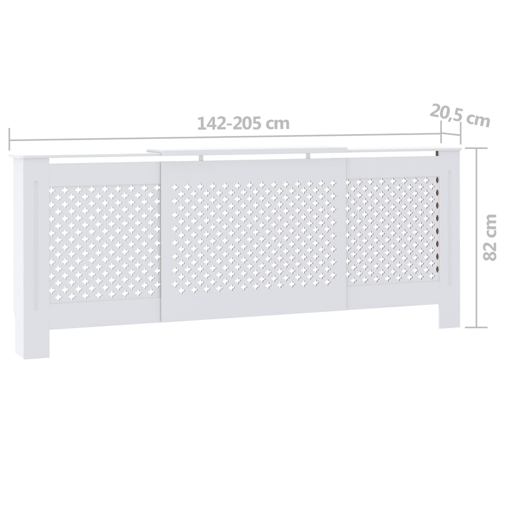 Cache-radiateur MDF Blanc 205 cm