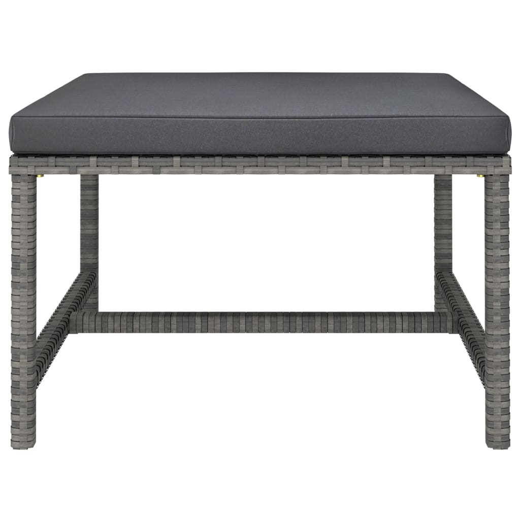 4 pcs garden furniture with gray braided resin cushions