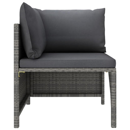4 pcs garden furniture with gray braided resin cushions