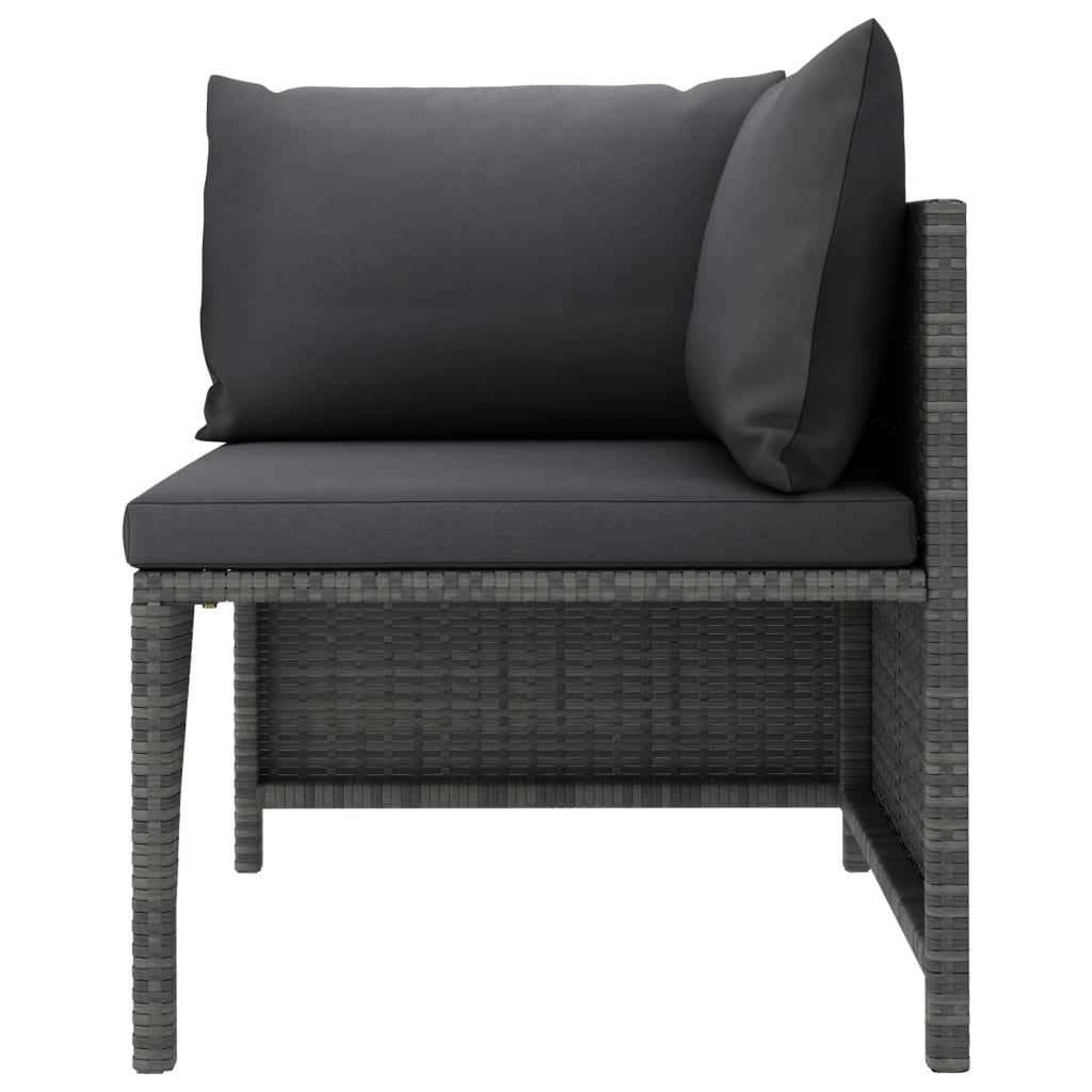 4 pcs garden furniture with gray braided resin cushions