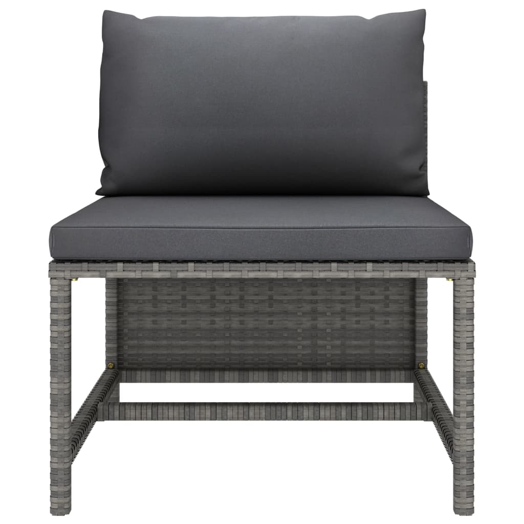 4 pcs garden furniture with gray braided resin cushions