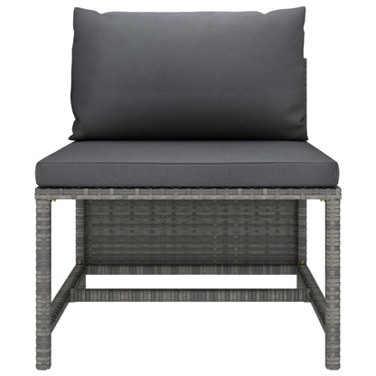 4 pcs garden furniture with gray braided resin cushions