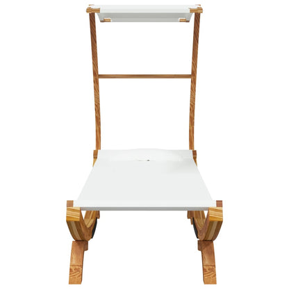 Cama de descanso con toldo 100x190x134 cm crema de madera curva masiva