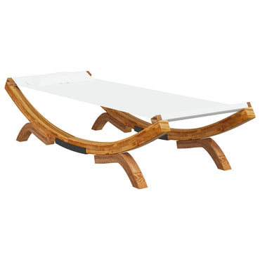 Cama de descanso al aire libre 100x188,5x444 cm crema de madera curva masiva