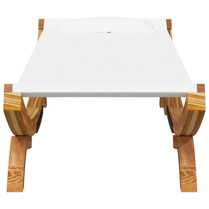 Cama de descanso al aire libre 100x188,5x444 cm crema de madera curva masiva