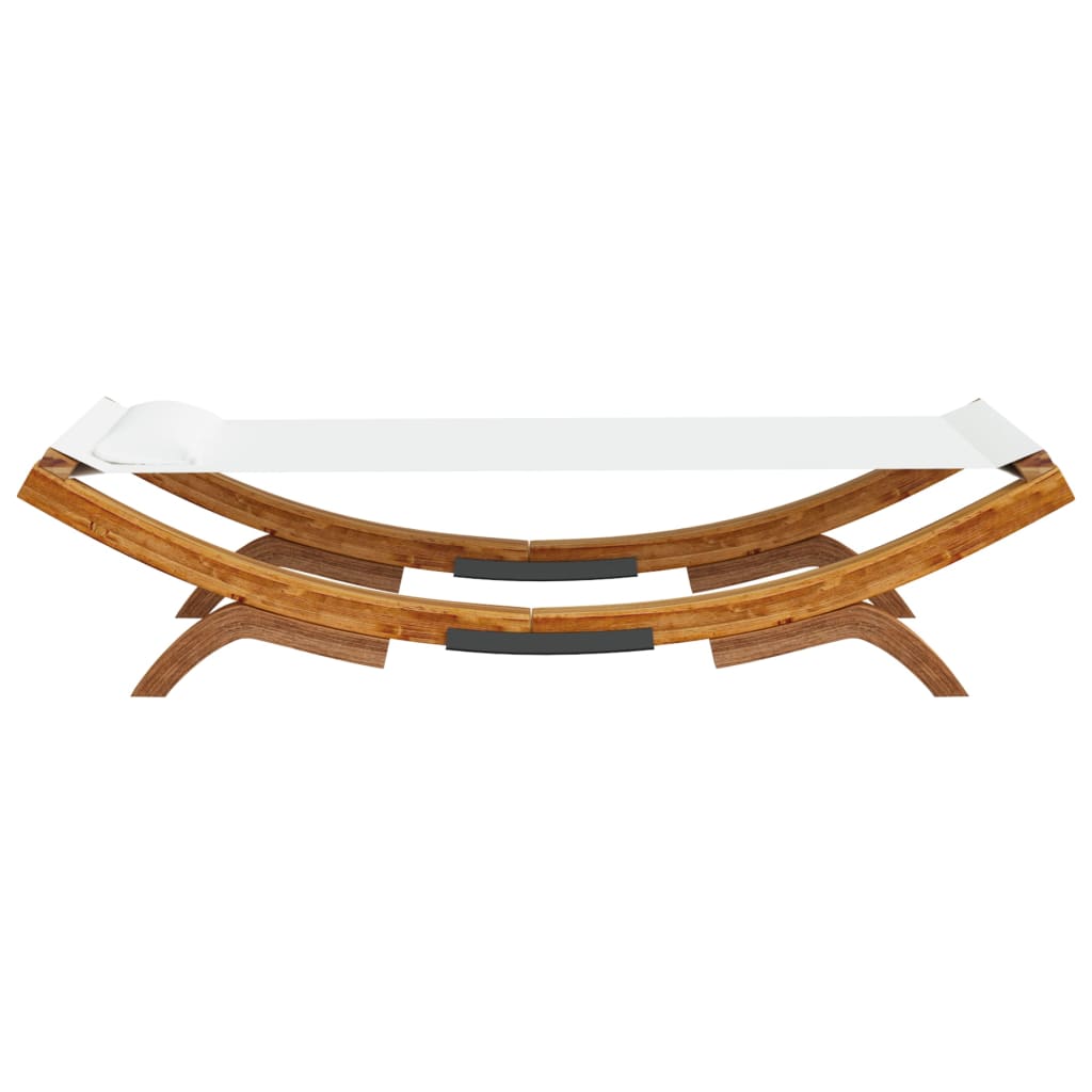 Cama de descanso al aire libre 100x188,5x444 cm crema de madera curva masiva