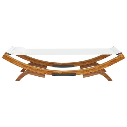 Cama de descanso al aire libre 100x188,5x444 cm crema de madera curva masiva